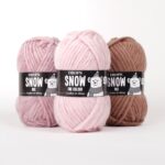 Filato DROPS Snow rosa, rosa peonia e marrone