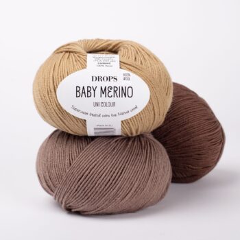 Gomitoli DROPS Baby Merino 100% lana merino extrafine superwash con composizione visibile in etichetta